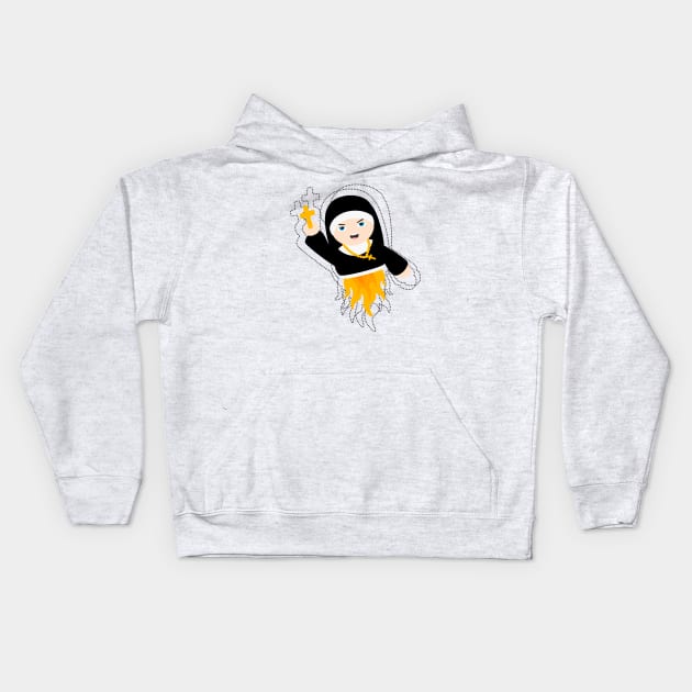 Nun with Superpowers! Kids Hoodie by XOOXOO